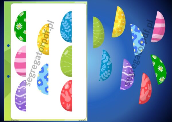 Segregator PDF – Pisanki – spostrzegawczość wzrokowa, koncentracja – karta do segregatora