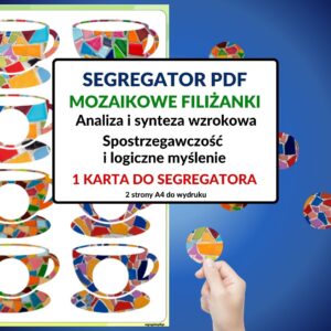 Segregator PDF – Mozaikowe filiżanki – dopasowywanie wzorów – karta do segregatora