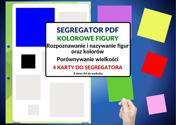 Segregator PDF – Kolorowe figury – Dopasowanie kolorowych figur geometrycznych do odpowiadających im miejsc na karcie – karta do segregatora